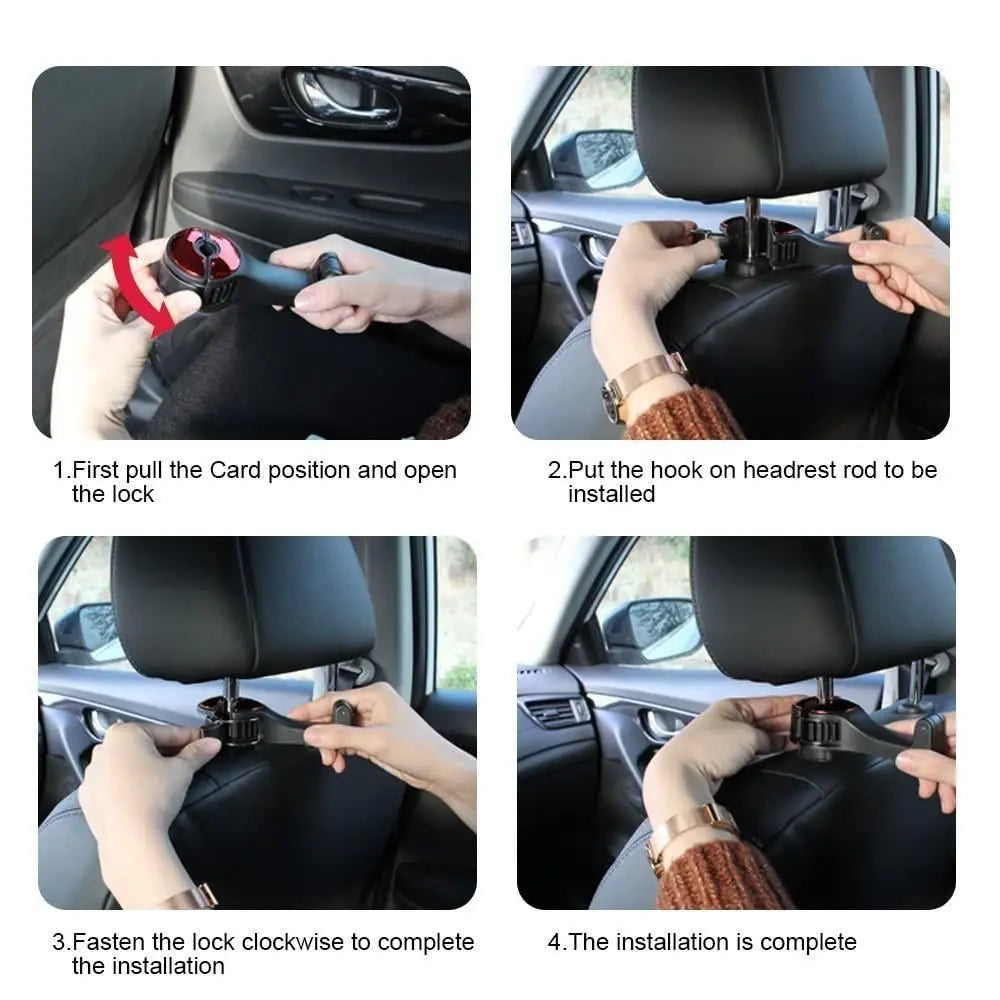 Car Seat Back Hooks with Phone Holder(Pack of 2) Roposo Clout